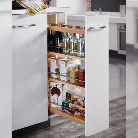 Hafele Base Cabinet 9 in. W Pull-Out with Soft-Close Undermount Slides HA.545.47.272